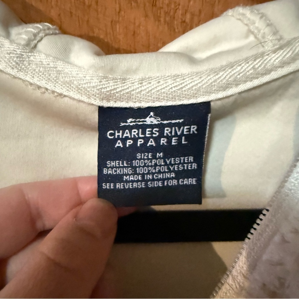 CHARLES RIVER ADULT LIGHTWEIGHT IVORY NEWPORT HOODIE- Medium - Picture 8 of 9
